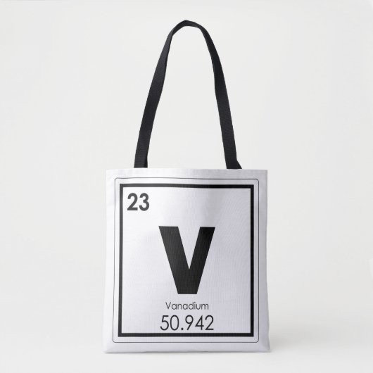 Vanadium Chemielementsymbol-chemische Formel Tasche (Vorderseite)