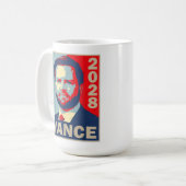 Vance 2028 für Präsident 28 Vintage Republikaner Kaffeetasse (Vorderseite Links)