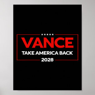 Vance 2028 Präsident Us Flag Vintage Wahlkampf Poster