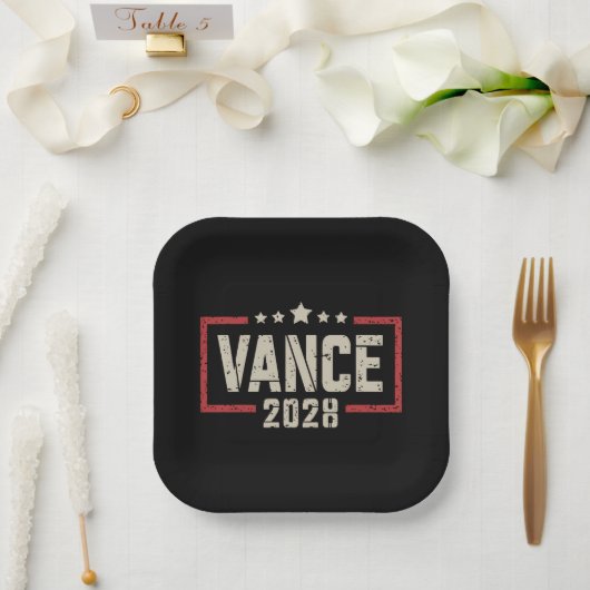 Vance 2028 Präsidentschaftswahlkampagne unter US-F Pappteller (Hochzeit)