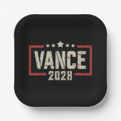 Vance 2028 Präsidentschaftswahlkampagne unter US-F Pappteller (Vorderseite)