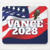 Vance 2028 Text mit Flagge und Weißkopfseeadler Mousepad (Vorne)