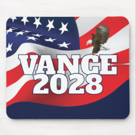 Vance 2028 Text mit Flagge und Weißkopfseeadler Mousepad