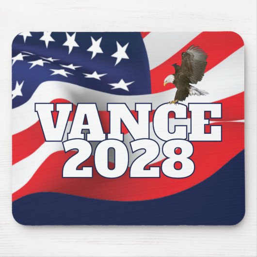 Vance 2028 Text With Flag and Bald Eagle Mousepad (Vorne)