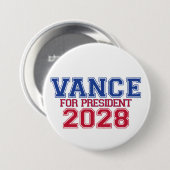 Vance für Präsident (Universitätsmannschaft) Button (Vorne & Hinten)