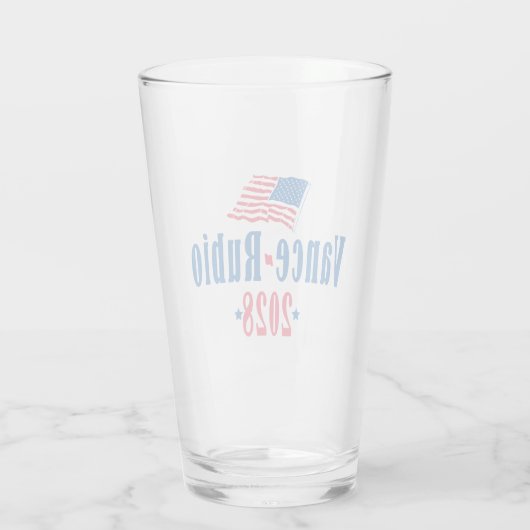 Vance Rubio 2028 (flag) Glas (Rückseite)