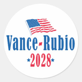 Vance Rubio 2028 (flag) Runder Aufkleber