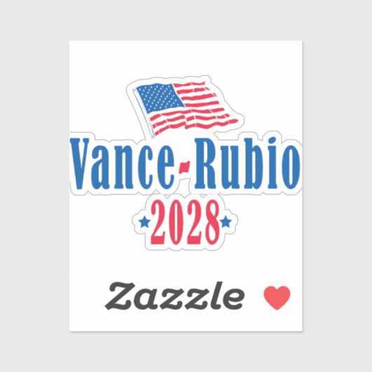 Vance Rubio 2028 (Flagge) Aufkleber (Blatt)
