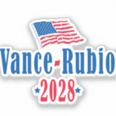Vance Rubio 2028 (Flagge) Aufkleber (Vorderseite)