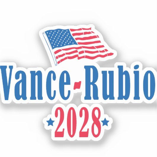 Vance Rubio 2028 (Flagge) Aufkleber (Vorderseite)