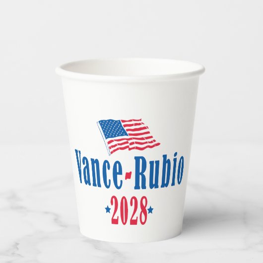 Vance Rubio 2028 (Flagge) Pappbecher (Vorderseite)