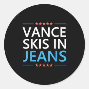 Vance Skis in Jeans Funny Ski JD Vance Ski Quot Runder Aufkleber