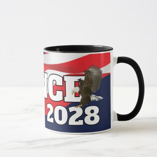 Vance Text Mit Flagge und Weißkopfseeadler Tasse (Rechts)