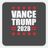 Vance Trump Präsidentschaftswahl 2028 Politisch Quadratischer Aufkleber (Vorderseite)
