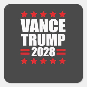 Vance Trump Präsidentschaftswahl 2028 Politisch Quadratischer Aufkleber