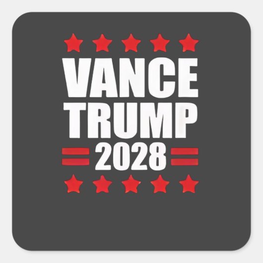Vance Trump Präsidentschaftswahl 2028 Politisch Quadratischer Aufkleber (Vorderseite)