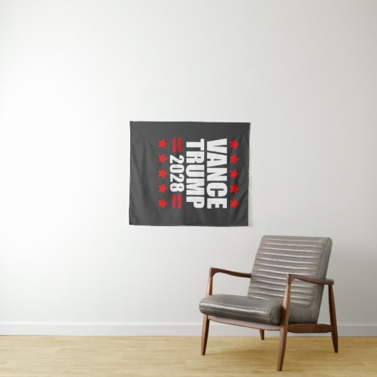 Vance Trump Präsidentschaftswahl 2028 Politisch Wandteppich (Beispiel (Horizontal))