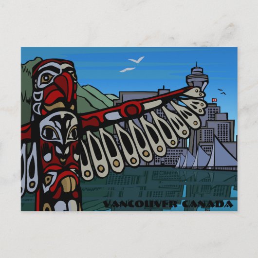 Vancouver Art Postcard Vancouver Totem Pole Cards Postkarte (Vorderseite)