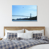 Vancouver Art Print Lions Gate City Leinwand (Insitu (Schlafzimmer))