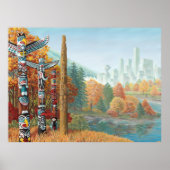 Vancouver Art Print Vancouver Totem Pole Malerei Poster (Vorne)