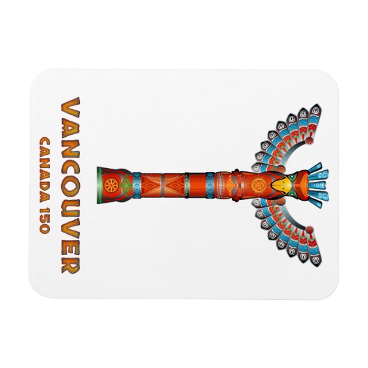 Vancouver (BC) Kanada - Totem Pole Magnet (Horizontal)