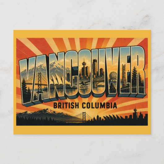 Vancouver BC Küstenmetropole Postkarte (Vorderseite)