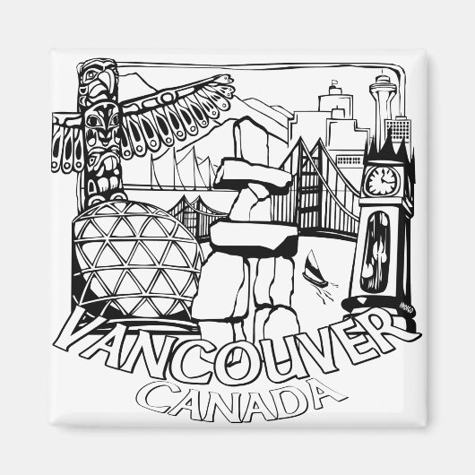 Vancouver BC Souvenir Magnettasten & Geschenke Magnet (Vorne)