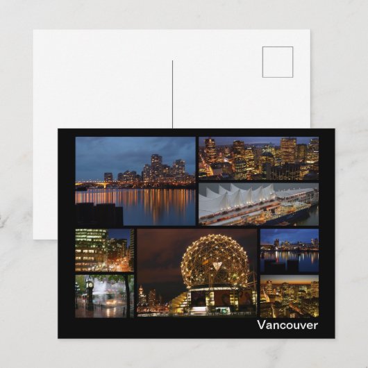 Vancouver bei Nacht Multi-Image Postkarte (Vorne/Hinten)