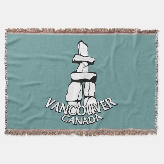 Vancouver Blanket Vancouver Inukshuk Souvenir Gesc Decke (Vorderseite)