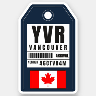 Vancouver Boarding Pass - Kanada YVR Aufkleber