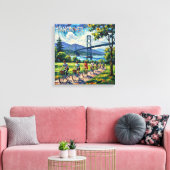 Vancouver Bridge und Seawall Szene Leinwand (Insitu (Wohnzimmer))