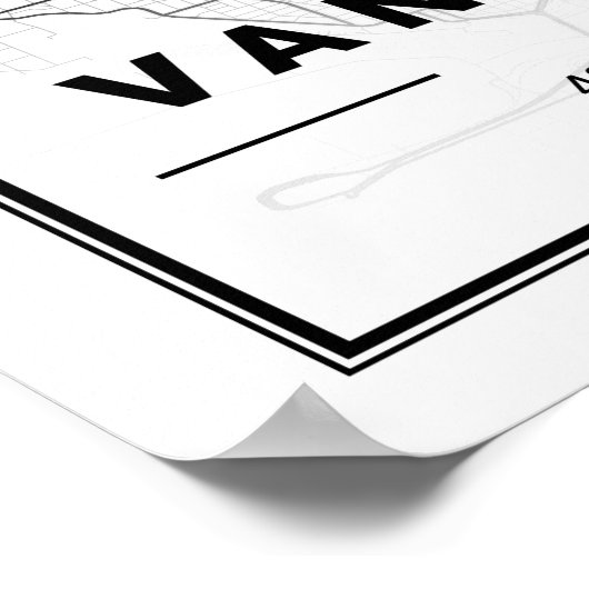 Vancouver British Columbia Canada Travel City Map Poster (Ecke)