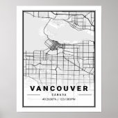 Vancouver British Columbia Canada Travel City Map Poster (Vorne)