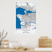 Vancouver British Columbia Canada Travel City Map Poster (Küche)