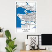 Vancouver British Columbia Canada Travel City Map Poster (Heimbüro)