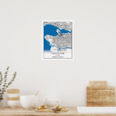 Vancouver British Columbia Canada Travel City Map Poster (Küche)