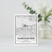 Vancouver British Columbia Canada Travel City Map Postkarte (Stehend Vorderseite)