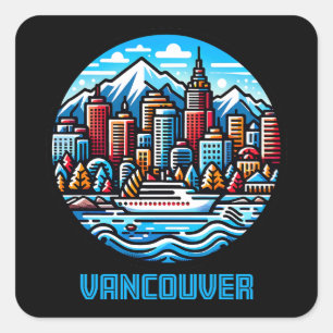 Vancouver British Columbia Kanada Quadratischer Aufkleber