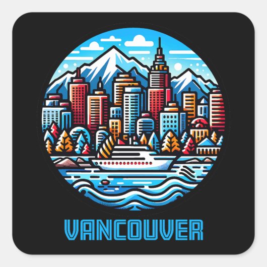 Vancouver British Columbia Kanada Quadratischer Aufkleber (Vorderseite)
