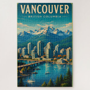 🏔️ Vancouver British Columbia Reise Retro Puzzle
