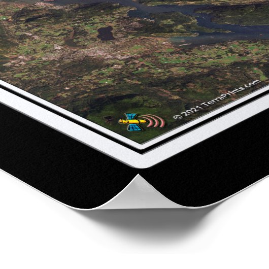 Vancouver British Columbia Satellite Poster Map (Ecke)