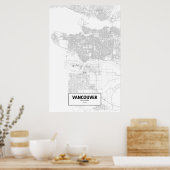 Vancouver, British Columbia (schwarz auf weiß) Poster (Küche)