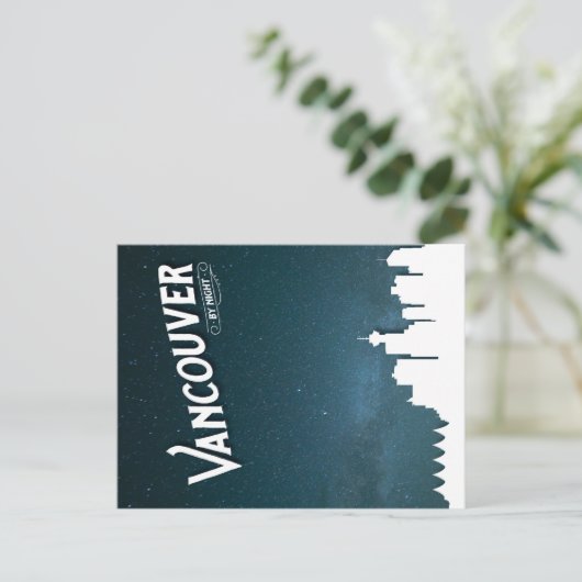 Vancouver by night - Postkarte (Stehend Vorderseite)