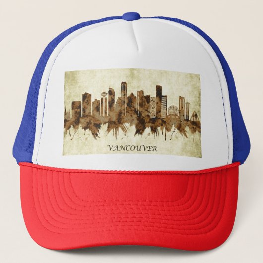 Vancouver Canada Cityscape Truckerkappe (Vorderseite)