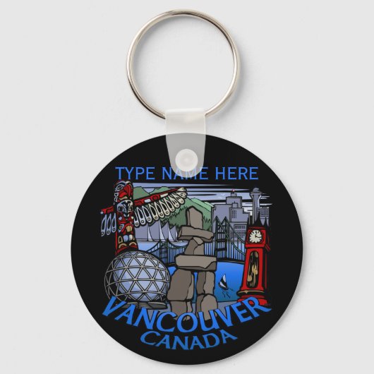 Vancouver Canada Key Chain Personalisiert Souvenir Schlüsselanhänger (Vorderseite)