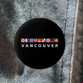 Vancouver Canada Nautic Sailing Flags Dunkle Farbe Button