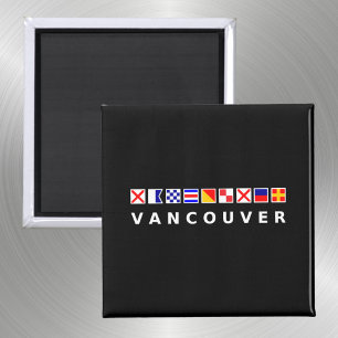 Vancouver Canada Nautic Sailing Flags Dunkle Farbe Magnet