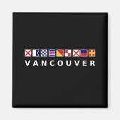 Vancouver Canada Nautic Sailing Flags Dunkle Farbe Magnet (Vorne)