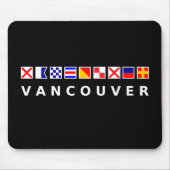 Vancouver Canada Nautic Sailing Flags Dunkle Farbe Mousepad (Vorne)