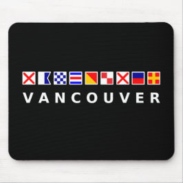 Vancouver Canada Nautic Sailing Flags Dunkle Farbe Mousepad